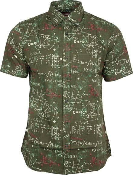 Run & Fly Mens Maths Geek Formulas Chalkboard Printed Shirt